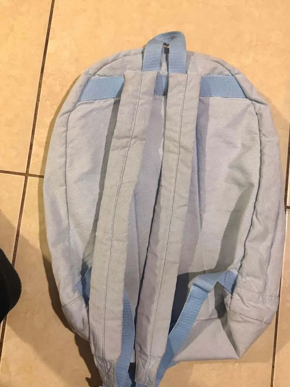 Hello Kitty Light Blue Canvas Backpack with Embroidered Winged Kitty Patch